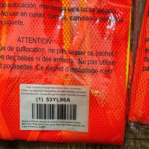 Bright Orange Safety Vests set of 2 - Picture 2 of 3